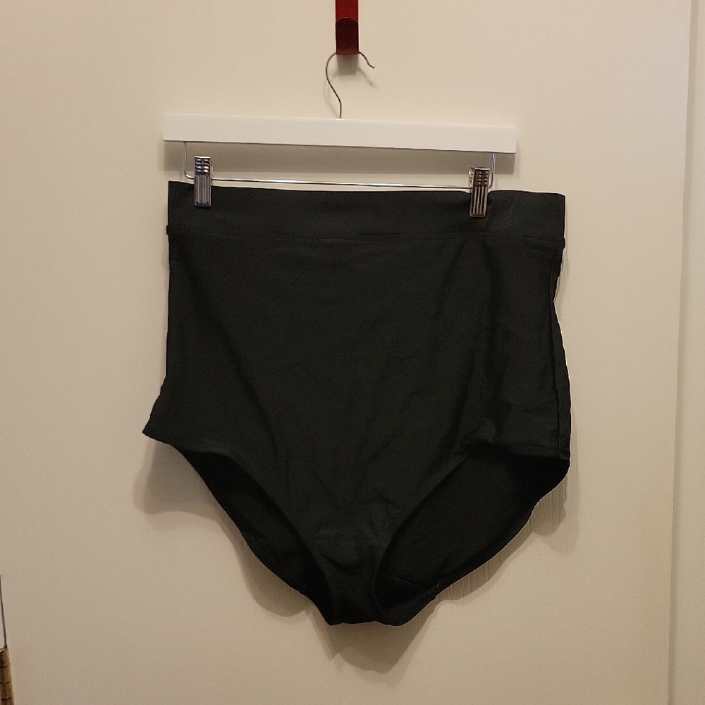 High-Waisted Black Swim Bottoms